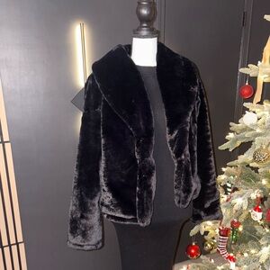 Wild Fable Black Fur Teddy Jacket SZ XS